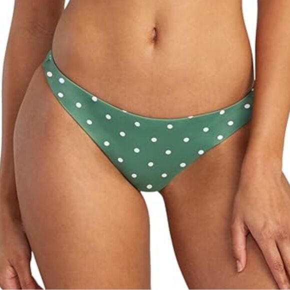 RVCA WOMEN’S LOW RISE MEDIUM COVERAGE HIPSTER BOTTOMS SIZE MEDIUM DARK IVY NWT - Picture 1 of 8